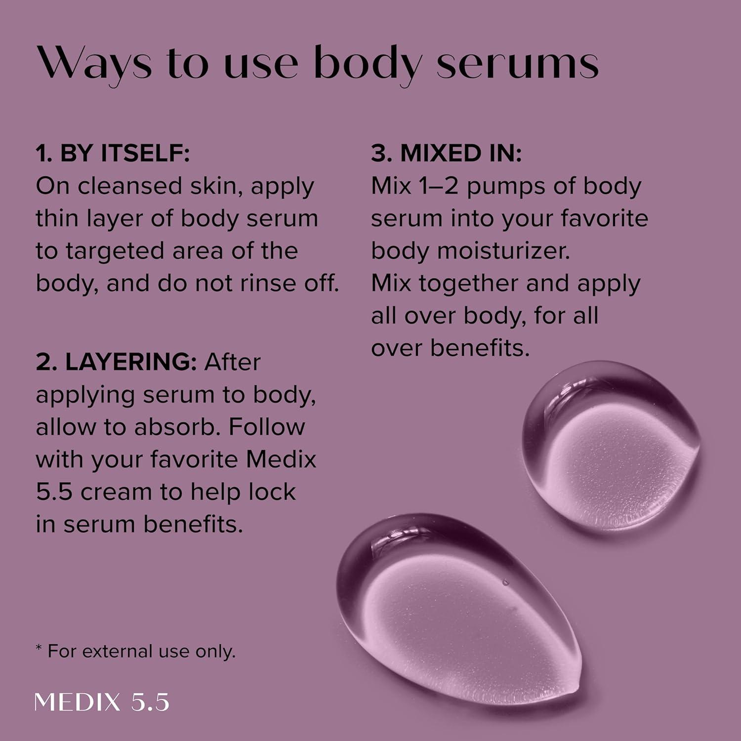 imageMEDIX Fragrance Free Firming Retinol Body Lotion 3 Hyaluronic Acid Serum Booster 2pc Skin Care Set Crepey Skin Care Treatment Anti Aging Body Cream amp Face Moisturizer For Crepe Skin amp Dry SkinVitamin C Vitamin F Booster Bundle