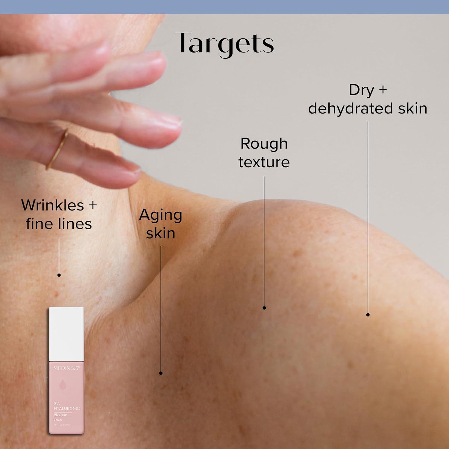 imageMEDIX Fragrance Free Firming Retinol Body Lotion 3 Hyaluronic Acid Serum Booster 2pc Skin Care Set Crepey Skin Care Treatment Anti Aging Body Cream amp Face Moisturizer For Crepe Skin amp Dry SkinRetinol Hyaluronic Booster Bundle