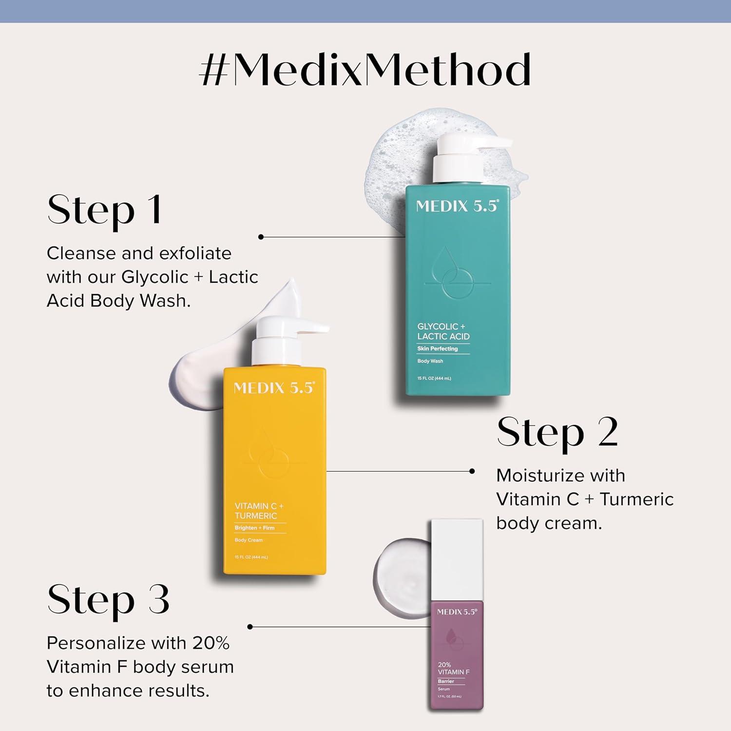 imageMEDIX Fragrance Free Firming Retinol Body Lotion 3 Hyaluronic Acid Serum Booster 2pc Skin Care Set Crepey Skin Care Treatment Anti Aging Body Cream amp Face Moisturizer For Crepe Skin amp Dry SkinVitamin C Vitamin F Booster Bundle
