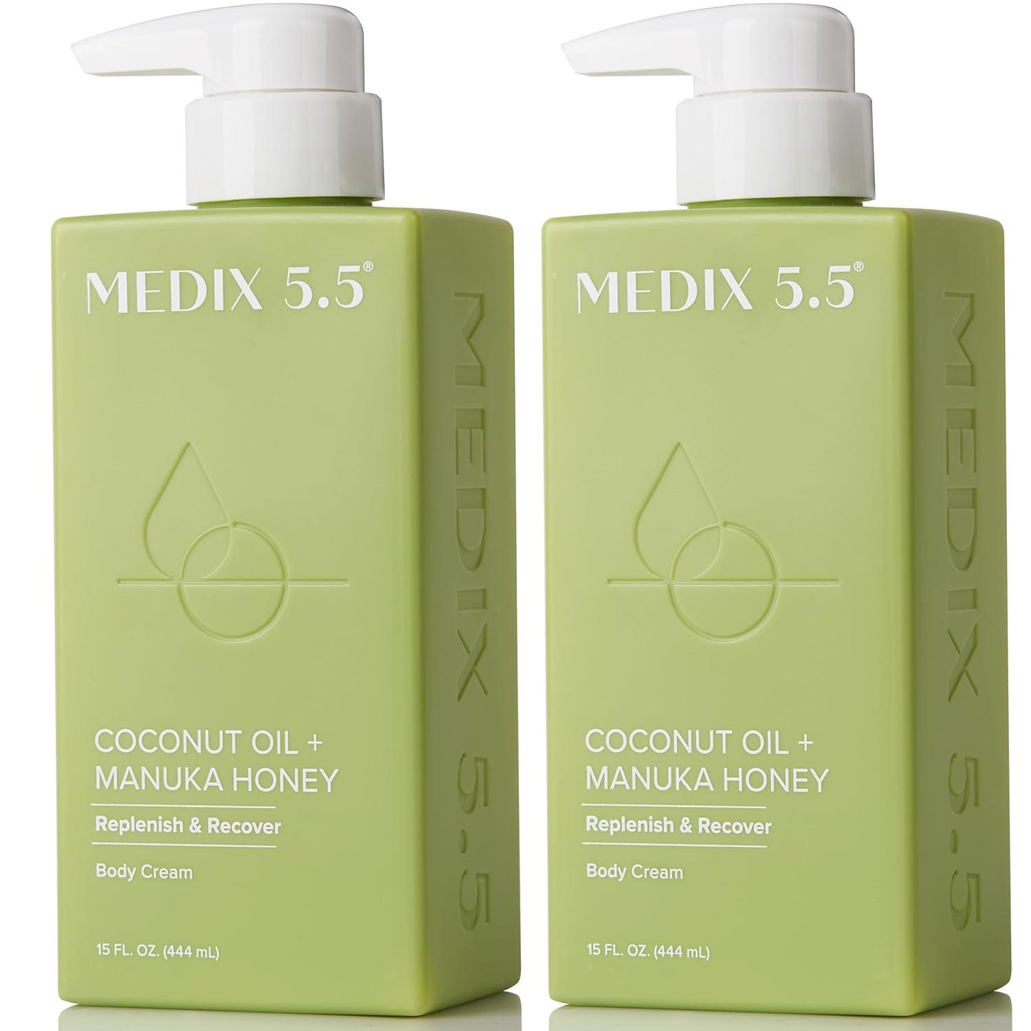 imageMEDIX Anti Aging Skin Care 3PC Set Retinol Body Cream Exfoliating AHA Glycolic Acid Foaming Face amp Body Wash Vitamin F Booster Serum Wash Treat Hydrate Skincare Set6 Coconut Oil Manuka Honey Cream