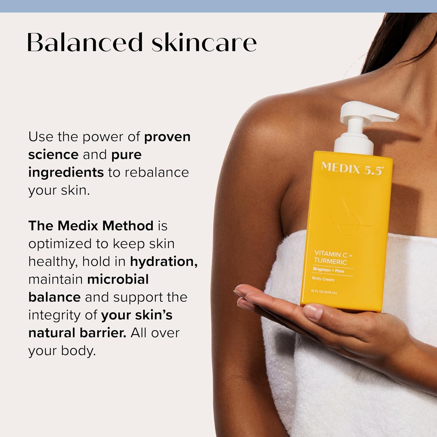 imageMEDIX Anti Aging Skin Care 3PC Set Retinol Body Cream Exfoliating AHA Glycolic Acid Foaming Face amp Body Wash Vitamin F Booster Serum Wash Treat Hydrate Skincare SetVitamin C Unscented Retinol Cream