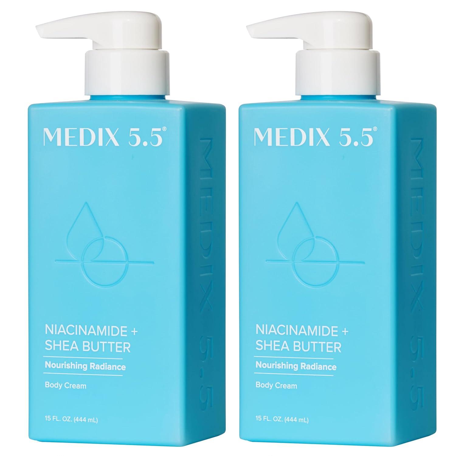 imageMEDIX Anti Aging Skin Care 3PC Set Retinol Body Cream Exfoliating AHA Glycolic Acid Foaming Face amp Body Wash Vitamin F Booster Serum Wash Treat Hydrate Skincare Set8 Niacinamide Brightening Lotion