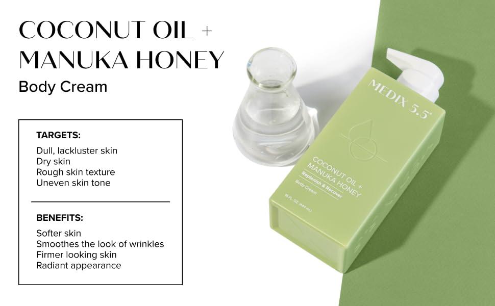 imageMedix 55 Brightening Vitamin C Cream Coconut Oil Moisturizer Skin Care Set Body Cream amp Face Lotion Bundle Firming Body Lotion Set For Women Crepey Skin Treatment Wrinkles Cellulite 2PC