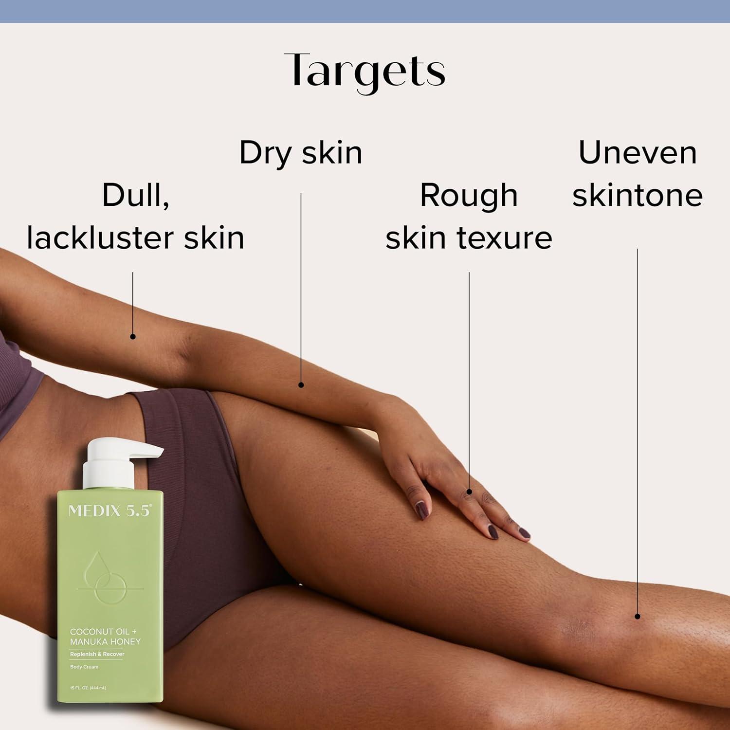 imageMedix 55 Brightening Vitamin C Cream Coconut Oil Moisturizer Skin Care Set Body Cream amp Face Lotion Bundle Firming Body Lotion Set For Women Crepey Skin Treatment Wrinkles Cellulite 2PC
