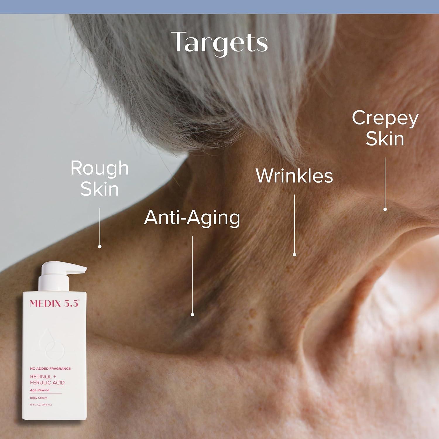 imageMedix 55 Exfoliating AHA Glycolic Acid Face amp Body Wash Cleanser Hyaluronic Acid Moisturizing Body Cream Lotion Skin Care 2PC Set Alpha Hydroxy Acid amp Lactic Acid Foaming Face WashGlycolic Body Wash Unscented Retinol Cream