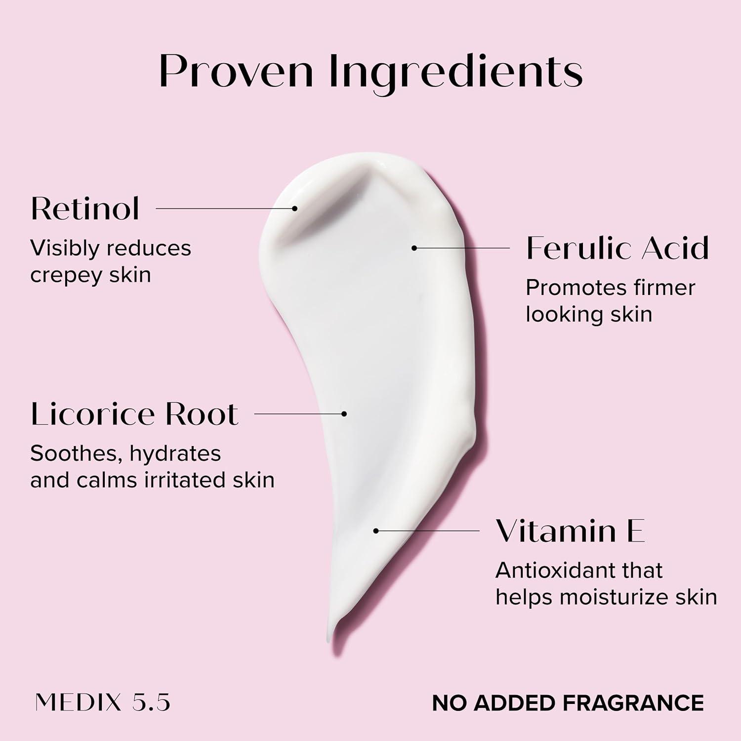 imageMedix 55 Exfoliating AHA Glycolic Acid Face amp Body Wash Cleanser Hyaluronic Acid Moisturizing Body Cream Lotion Skin Care 2PC Set Alpha Hydroxy Acid amp Lactic Acid Foaming Face WashGlycolic Body Wash Unscented Retinol Cream