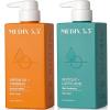 Medix 5.5 Exfoliating AHA Glycolic Acid Face & Body Wash Cleanser + Hyaluronic Acid Moisturizing Body Cream Lotion Skin Care 2PC Set | Alpha Hydroxy Acid & Lactic Acid Foaming Face Wash(Exfoliating Foam Wash + Argan Oil Cream)