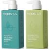 Medix 5.5 Exfoliating AHA Glycolic Acid Face & Body Wash Cleanser + Hyaluronic Acid Moisturizing Body Cream Lotion Skin Care 2PC Set | Alpha Hydroxy Acid & Lactic Acid Foaming Face Wash(Exfoliating Body Wash + Coconut Oil Cream)