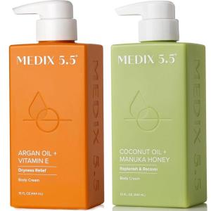 MEDIX Anti Aging Skin Care 3PC Set | Retinol Body Cream + Exfoliating AHA Glycolic Acid Foaming Face & Body Wash + Vitamin F Booster Serum, Wash + Treat + Hydrate Skincare Set(Coconut Oil + Argan Oil)