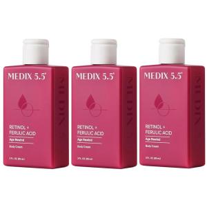 MEDIX Anti Aging Skin Care 3PC Set | Retinol Body Cream + Exfoliating AHA Glycolic Acid Foaming Face & Body Wash + Vitamin F Booster Serum, Wash + Treat + Hydrate Skincare Set(1 – Retinol Firming Cream)