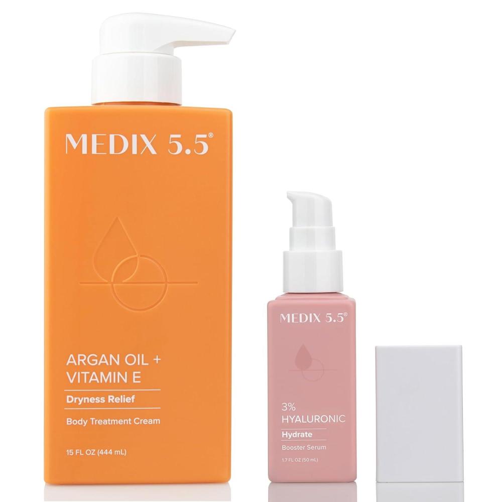 imageMedix 55 Argan Oil AntiAging Cream 3 Hylaruonic Acid Hydrating Booster Serum Set